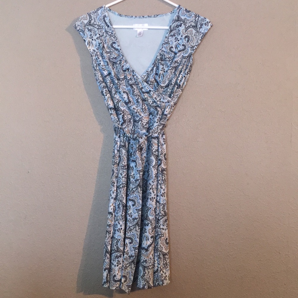 Blue Black Loft Size 0P Midi Dress